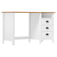 vidaXL Skrivbord Hill med 3 lådor 120x50x74 cm massiv furu