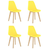 vidaXL Matstolar 4 st gul plast