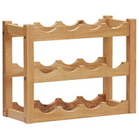 vidaXL Vinställ för 12 flaskor 47x21x36 cm massiv ek