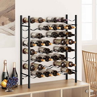 vidaXL Vinställ för 48 flaskor svart metall