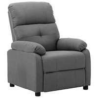vidaXL Reclinerfåtölj ljusgrå tyg