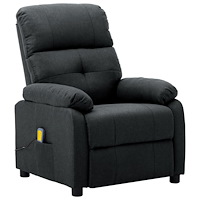 vidaXL Massagefåtölj mörkgrå tyg
