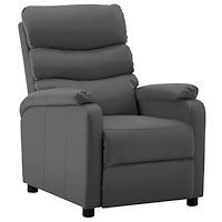 vidaXL Reclinerfåtölj grå konstläder