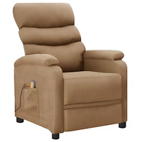 vidaXL Massagefåtölj cappuccino konstläder