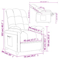 vidaXL Reclinerfåtölj brun tyg