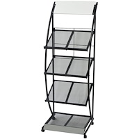 vidaXL Tidningsställ 47x40x134 cm svart och vit A4