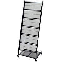 vidaXL Tidningsställ 47,5x43x133 cm svart A4