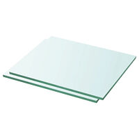 vidaXL Hyllplan 2 st glas genomskinlig 30x20 cm