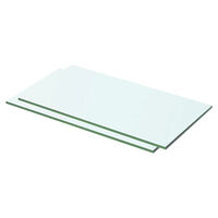 vidaXL Hyllplan 2 st glas genomskinlig 50x20 cm