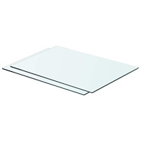 vidaXL Hyllplan 2 st glas genomskinlig 50x30 cm