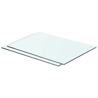 vidaXL Hyllplan 2 st glas genomskinlig 50x30 cm