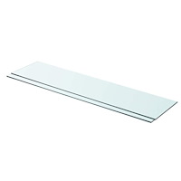 vidaXL Hyllplan 2 st glas genomskinlig 90x20 cm