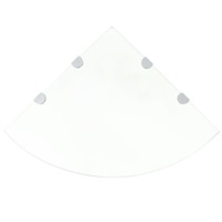 vidaXL Hörnhyllor 2 st kromade hyllkonsoler glas genomskinlig 45x45 cm