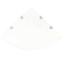 vidaXL Hörnhyllor 2 st kromade hyllkonsoler glas genomskinlig 45x45 cm