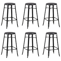 vidaXL Barstolar 6 st svart stål