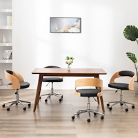 vidaXL Snurrbara matstolar 4 st svart böjträ och konstläder