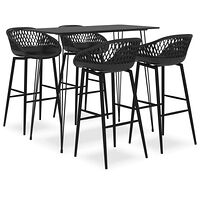 vidaXL Bargrupp 5 delar svart