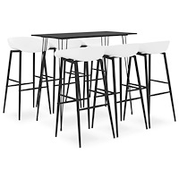 vidaXL Bargrupp 7 delar svart och vit