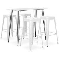 vidaXL Bargrupp 5 delar vit
