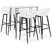 vidaXL Bargrupp 5 delar vit
