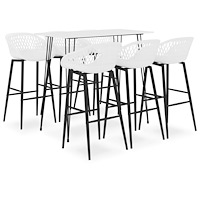 vidaXL Bargrupp 7 delar vit
