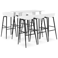 vidaXL Bargrupp 7 delar vit