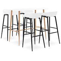 vidaXL Bargrupp 5 delar vit