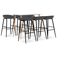 vidaXL Bargrupp 7 delar vit och grå