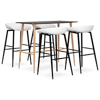 vidaXL Bargrupp 5 delar svart och vit