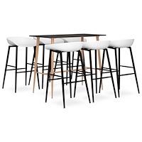 vidaXL Bargrupp 7 delar svart och vit