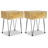 vidaXL Sängbord 2 st 40x30x50 cm massiv furu