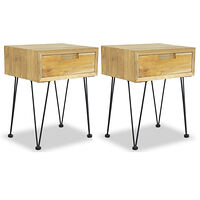 vidaXL Sängbord 2 st 40x30x50 cm massiv furu