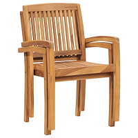 vidaXL Trädgårdsstolar med beige dynor 2 st massiv teak