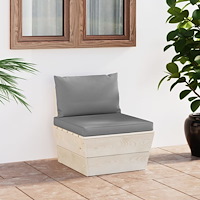 vidaXL Mittensektion med dynor till pallsoffa impregnerat granträ