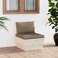 vidaXL Mittensektion med dynor till pallsoffa impregnerat granträ