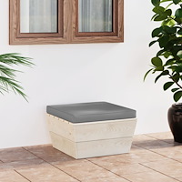 vidaXL Ottoman med dyna till pallsoffa impregnerat granträ