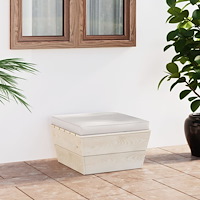 vidaXL Ottoman med dyna till pallsoffa impregnerat granträ