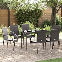 vidaXL Stapelbara trädgårdsstolar 6 st konstrotting brun