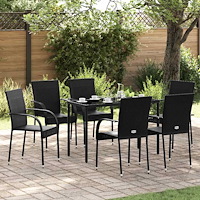 vidaXL Stapelbara trädgårdsstolar 6 st konstrotting svart