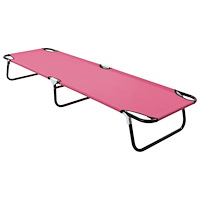 vidaXL Hopfällbar solsäng stål rosa