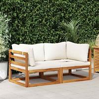 vidaXL Hörnsits till modulsoffa 2 st med dynor gräddvit