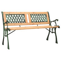 vidaXL Trädgårdsbänk 122 cm gjutjärn och massivt granträ