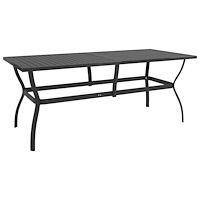 vidaXL Trädgårdsbord antracit 190x80x72 cm stål