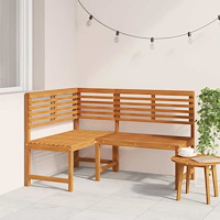vidaXL Hörnbänk 140 cm massivt akaciaträ
