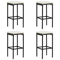 vidaXL Barstolar med dynor 4 st svart konstrotting