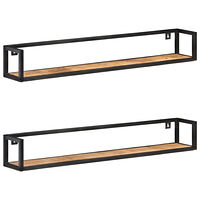 vidaXL Vägghyllor 2 st 120 cm grovt mangoträ
