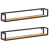 vidaXL Vägghyllor 2 st 120 cm massivt akaciaträ