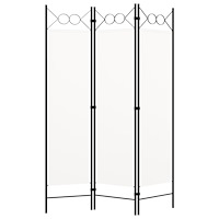 vidaXL Rumsavdelare 3 paneler vit 120x180 cm