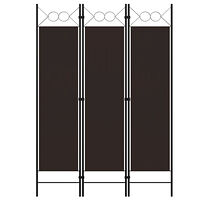 vidaXL Rumsavdelare 3 paneler brun 120x180 cm