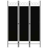 vidaXL Rumsavdelare 3 paneler svart 120x180 cm